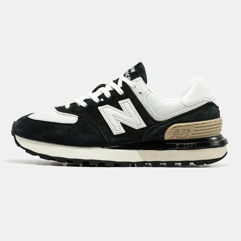 New Balance 574 Black White Suede Mesh VZ19724 фото