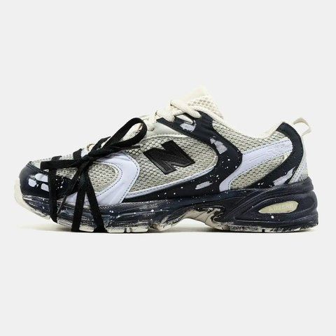 New Balance 530 Cream Black Paint Splatter VZ19466 фото