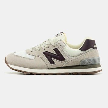 New Balance 574 Beige White Burgundy VZ19070 фото