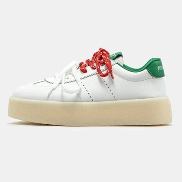 Miu Miu Platform Sneakers White Green Red VZ17551 фото