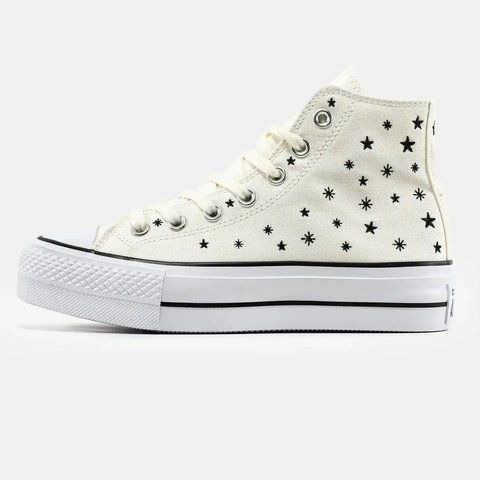 Converse Chuck Taylor All-Star Platform Egret Black Stars VZ19069 фото