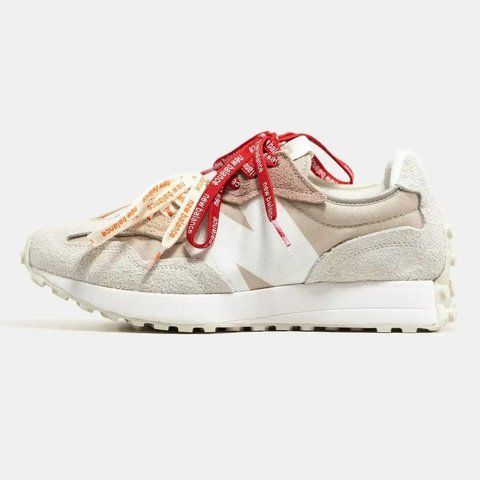 New Balance 327 Grey Beige Red/Orange Laces VZ19163 фото